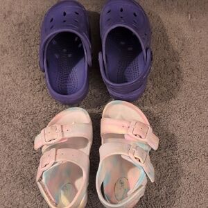 Vibrant Purple and Pastel toddler Sandals Size 5/6